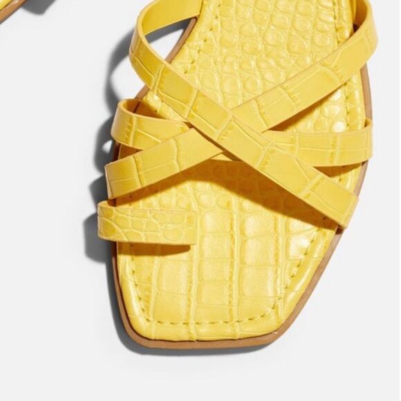 JustFab Yellow Wild & Free Sandals - Size 6.5 - Picture 4 of 16